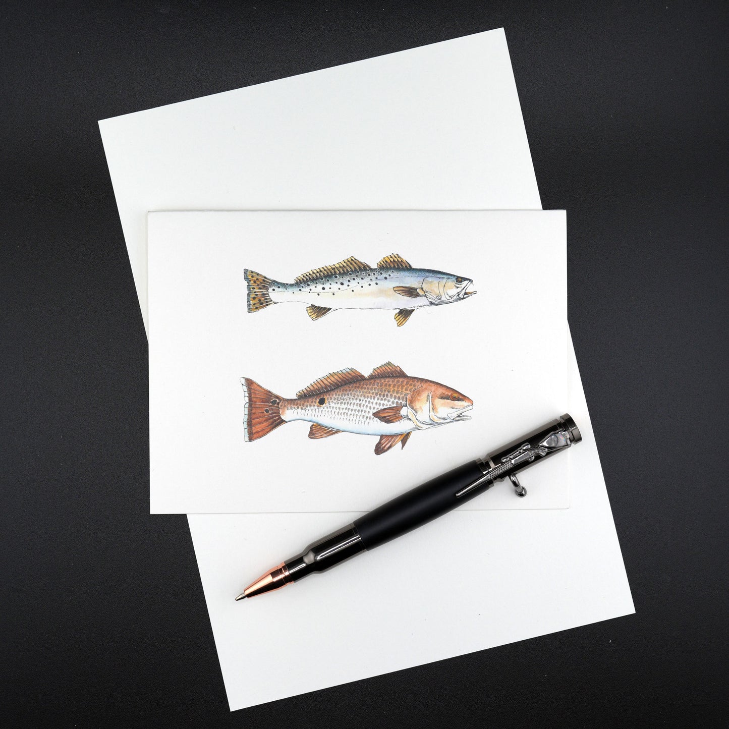 The Southern Sportsman's Speckled Trout and Redfish - Stationery Cards