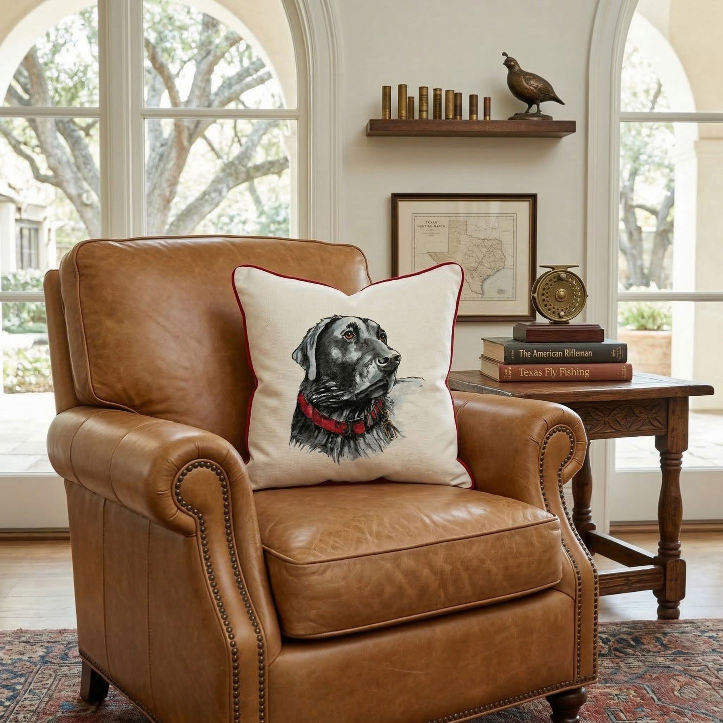 Black Lab Cream Twill Pillow