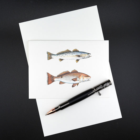 The Southern Sportsman's Speckled Trout and Redfish - Stationery Cards